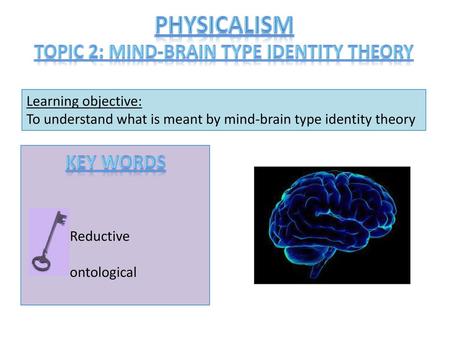 Topic 2: Mind-brain type identity theory