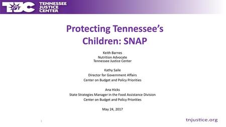 Protecting Tennessee’s Children: SNAP