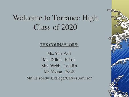 Welcome to Torrance High Class of 2020