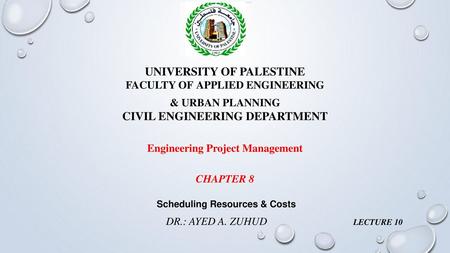 & Urban Planning Civil Engineering Department