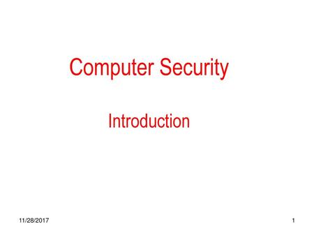 Computer Security Introduction