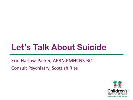 Let’s Talk About Suicide