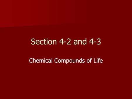 Chemical Compounds of Life
