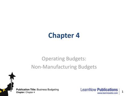 Operating Budgets: Non-Manufacturing Budgets