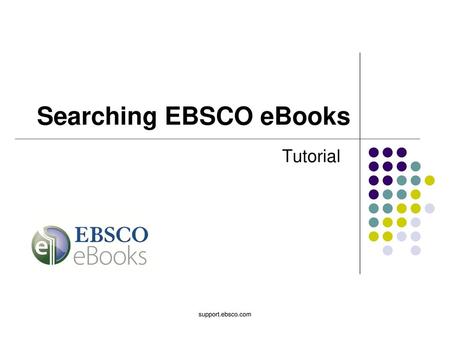 Searching EBSCO eBooks