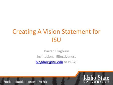 Creating A Vision Statement for ISU