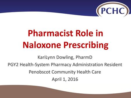 Pharmacist Role in Naloxone Prescribing