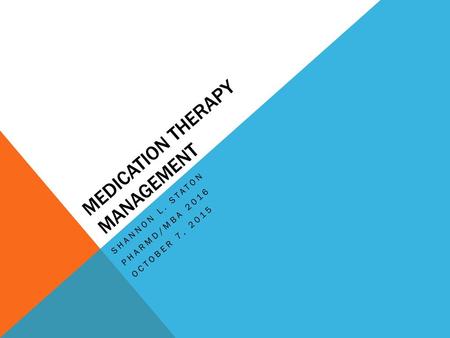 Medication therapy management