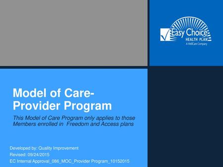 Model of Care- Provider Program