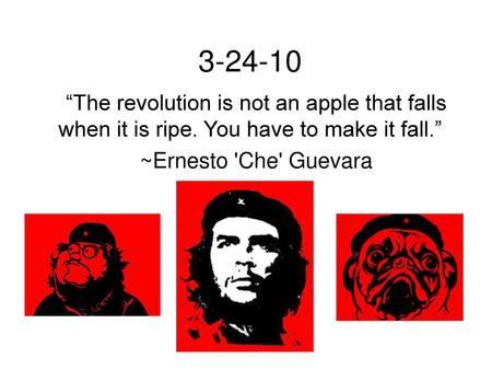 “The revolution is not an apple that falls when it is ripe