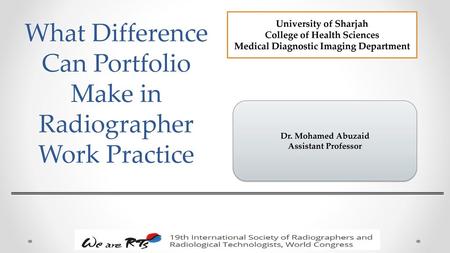 What Difference Can Portfolio Make in Radiographer Work Practice