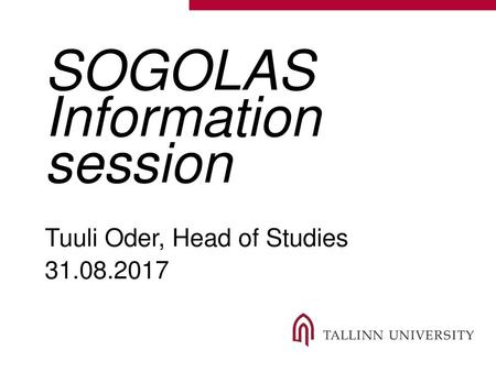 SOGOLAS Information session