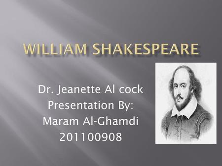 Dr. Jeanette Al cock Presentation By: Maram Al-Ghamdi
