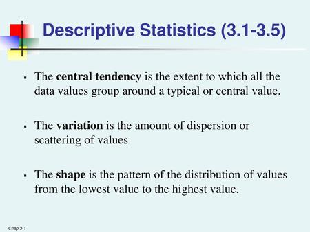 Descriptive Statistics ( )