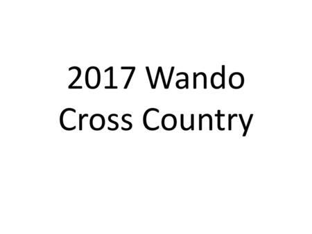 2017 Wando Cross Country.