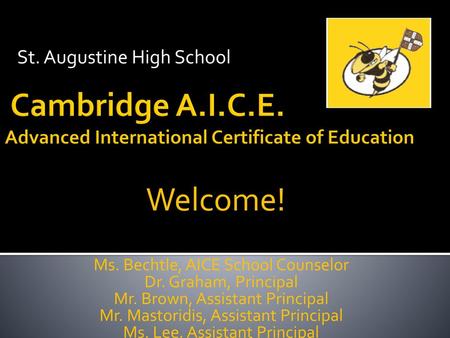 Cambridge A.I.C.E. Advanced International Certificate of Education