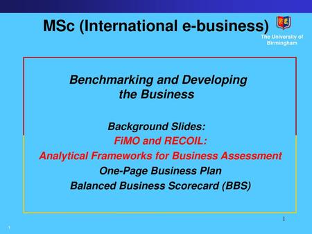 FiMO and RECOIL: Analytical Frameworks for Business Assessment