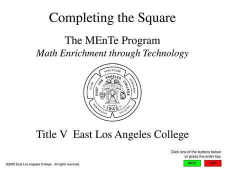 The MEnTe Program Math Enrichment through Technology
