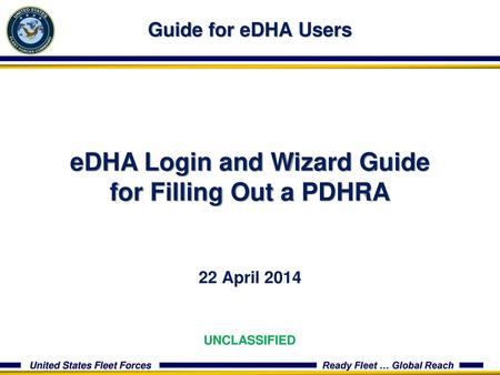 eDHA Login and Wizard Guide for Filling Out a PDHRA