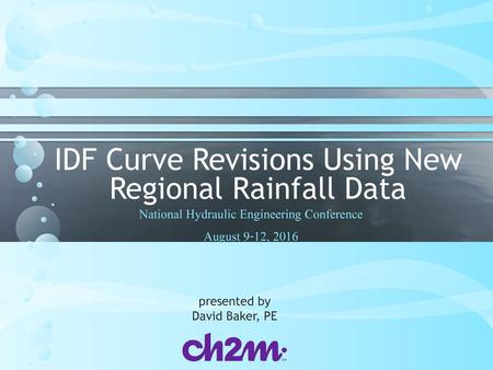 IDF Curve Revisions Using New Regional Rainfall Data