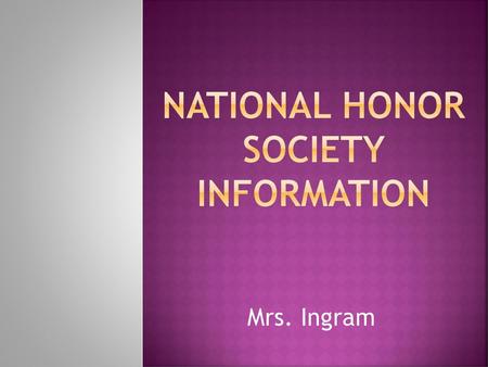 National Honor Society Information