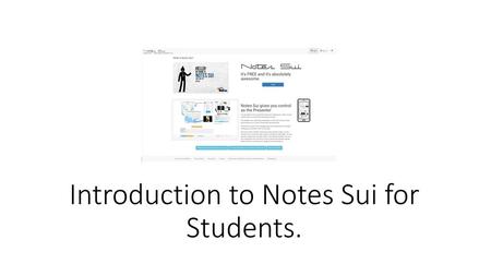 Introduction to Notes Sui for Students.