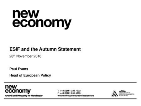 ESIF and the Autumn Statement