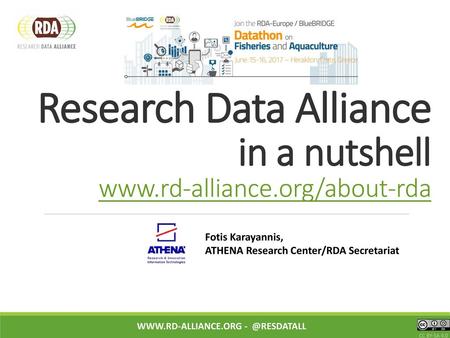 Research Data Alliance in a nutshell