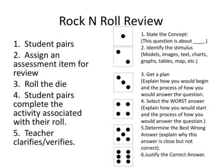 Rock N Roll Review 1. Student pairs