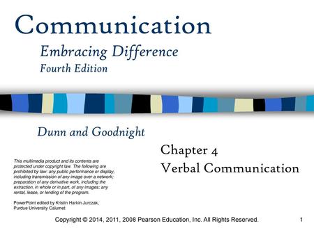 Chapter 4 Verbal Communication