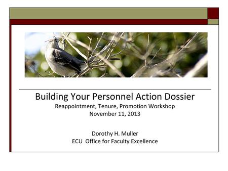 Building Your Personnel Action Dossier