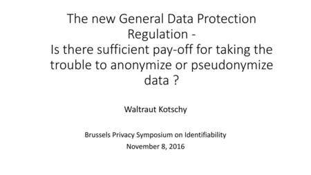 Brussels Privacy Symposium on Identifiability