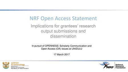 NRF Open Access Statement