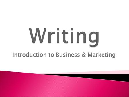 Introduction to Business & Marketing