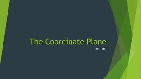 The Coordinate Plane Mr. Thiel.
