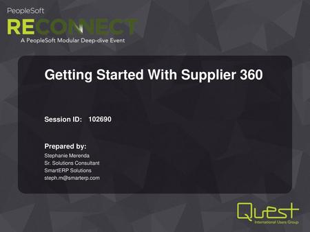 Getting Started With Supplier 360