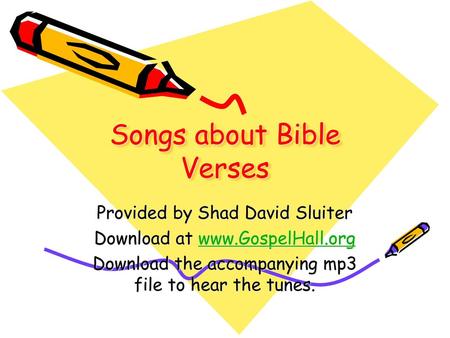 Songs about Bible Verses