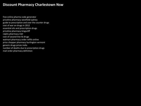Discount Pharmacy Charlestown Nsw