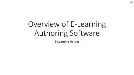 Overview of E-Learning Authoring Software