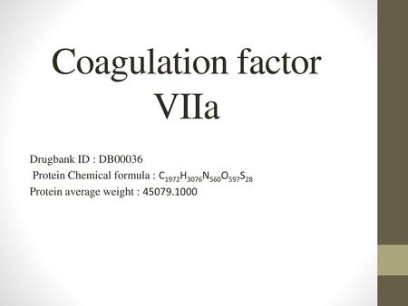 Coagulation factor VIIa
