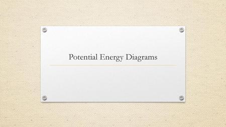 Potential Energy Diagrams