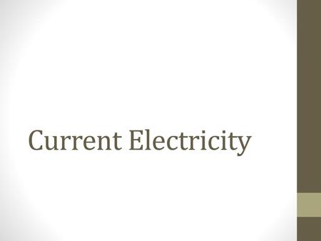 Current Electricity.