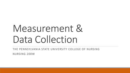 Measurement & Data Collection