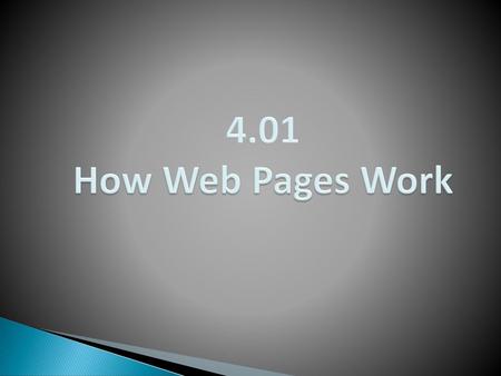 4.01 How Web Pages Work.