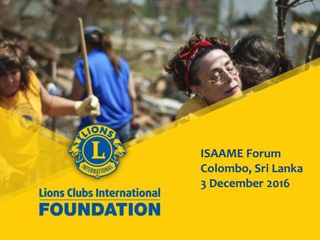 ISAAME Forum Colombo, Sri Lanka 3 December 2016