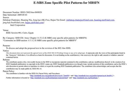 E-MBS Zone Specific Pilot Patterns for MBSFN