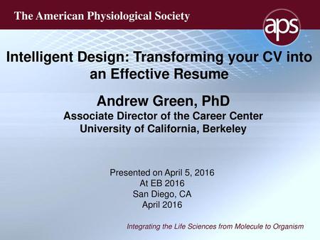 Intelligent Design: Transforming your CV into an Effective Resume