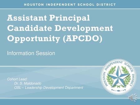 Assistant Principal Candidate Development Opportunity (APCDO)