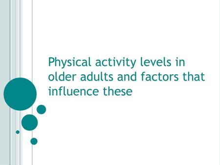 Physical activity levels in England