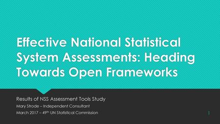 Results of NSS Assessment Tools Study